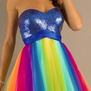 Alyce Paris Rainbow Fit & Flare Dress